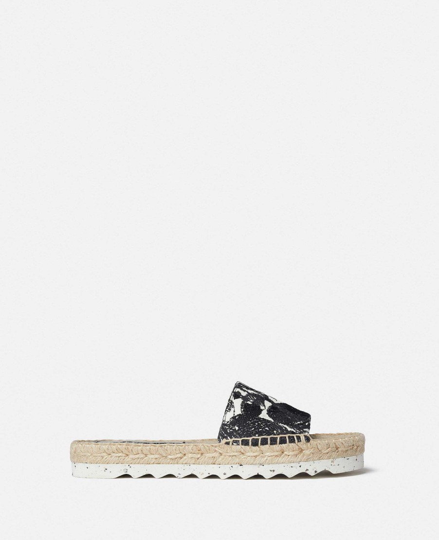 Women Stella McCartney Flats | Gaia Moth Embroidery Espadrille Slides