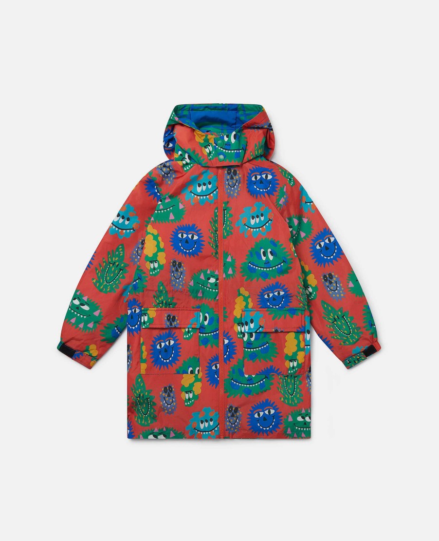 Kids Stella McCartney Outerwear | Monster Face Print Hooded Raincoat