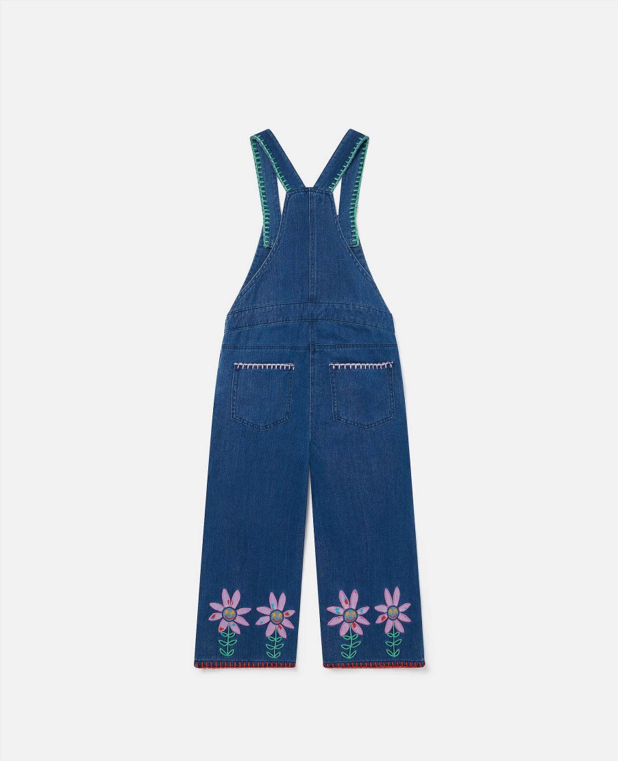 Kids Stella McCartney Dresses And All-In-Ones | Smiling Flower Embroidery Dungarees