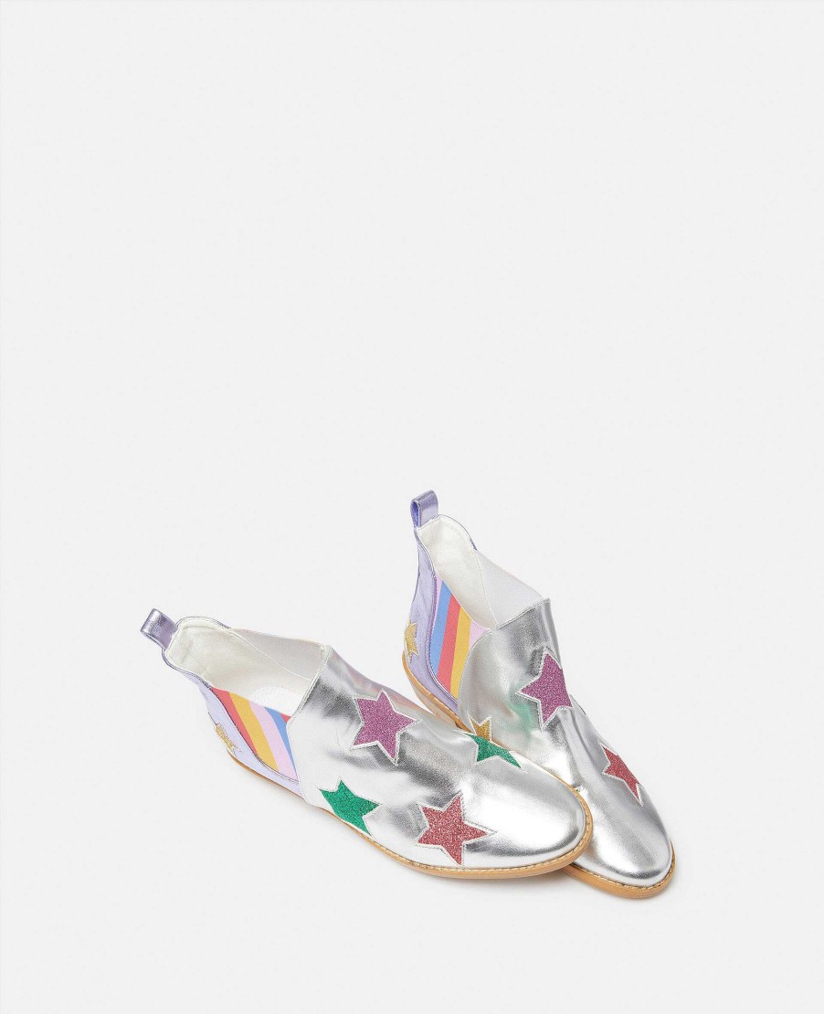 Kids Stella McCartney Shoes And Bags | Metallic Stella Star Ankle Boots