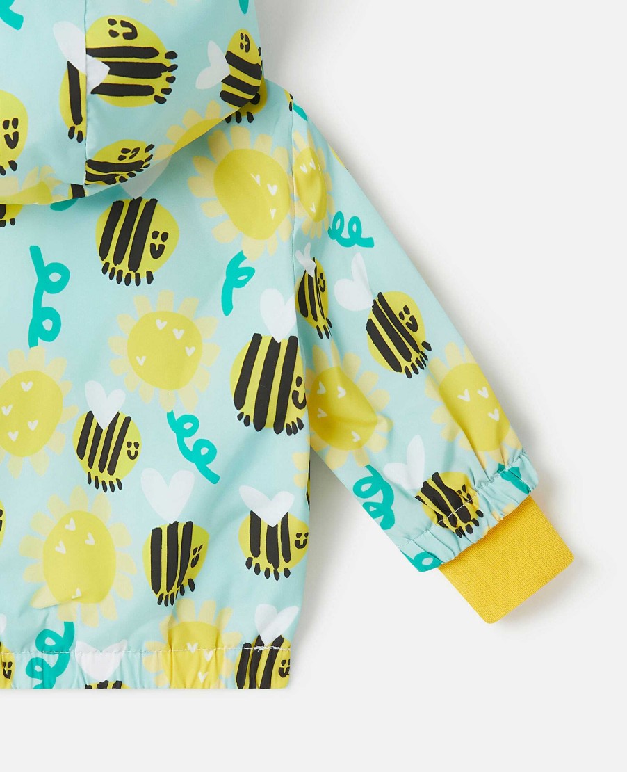 Kids Stella McCartney Baby Girls | Bumblebee Sunflower Print Hooded Jacket