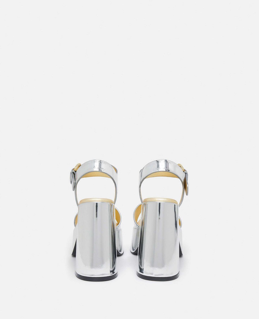 Unisex Stella McCartney Shoes | Skyla Double-Chromatic Mirrored Platform Sandals