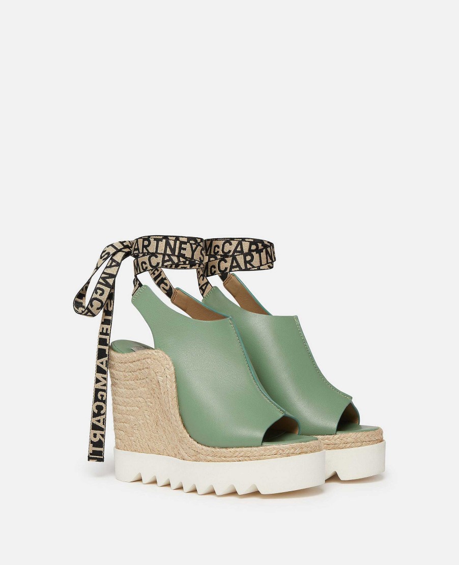 Women Stella McCartney Wedges | Gaia Alter Mat Peeptoe Wedge Espadrilles