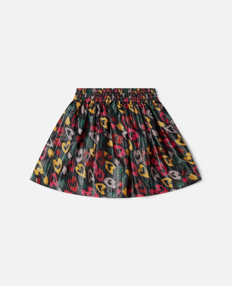 Kids Stella McCartney Trousers And Skirts | Scribbled Heart Print Skater Skirt