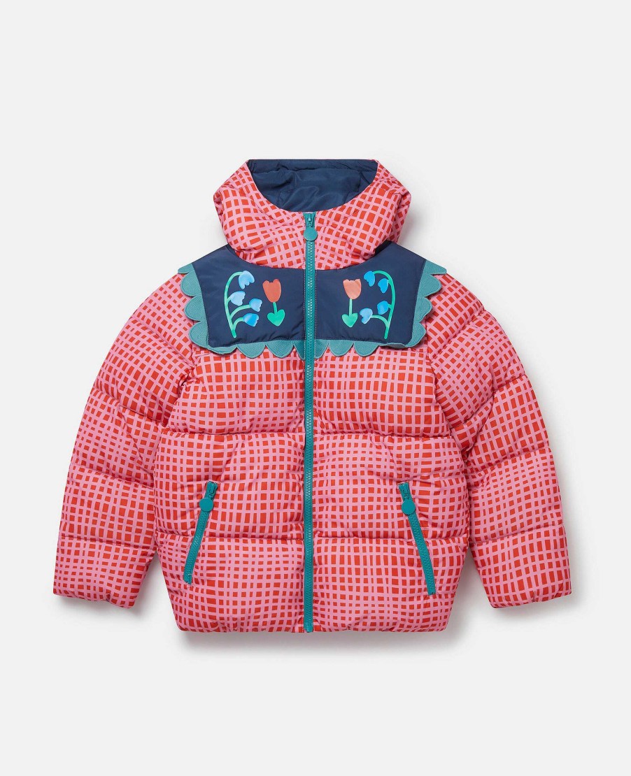 Kids Stella McCartney Outerwear | Folk Flower Check Print Puffer Coat