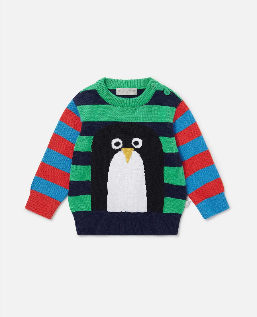 Kids Stella McCartney Baby Boys | Striped Penguin Jumper