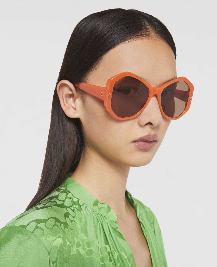 Women Stella McCartney Sunglasses | Falabella Pin Hexagon Sunglasses