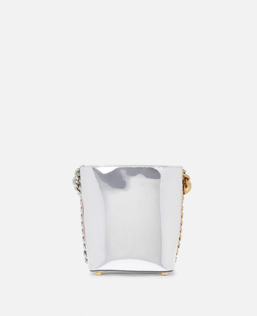 Unisex Stella McCartney Bags | Frayme Mirrored Chrome-Finish Bucket Bag