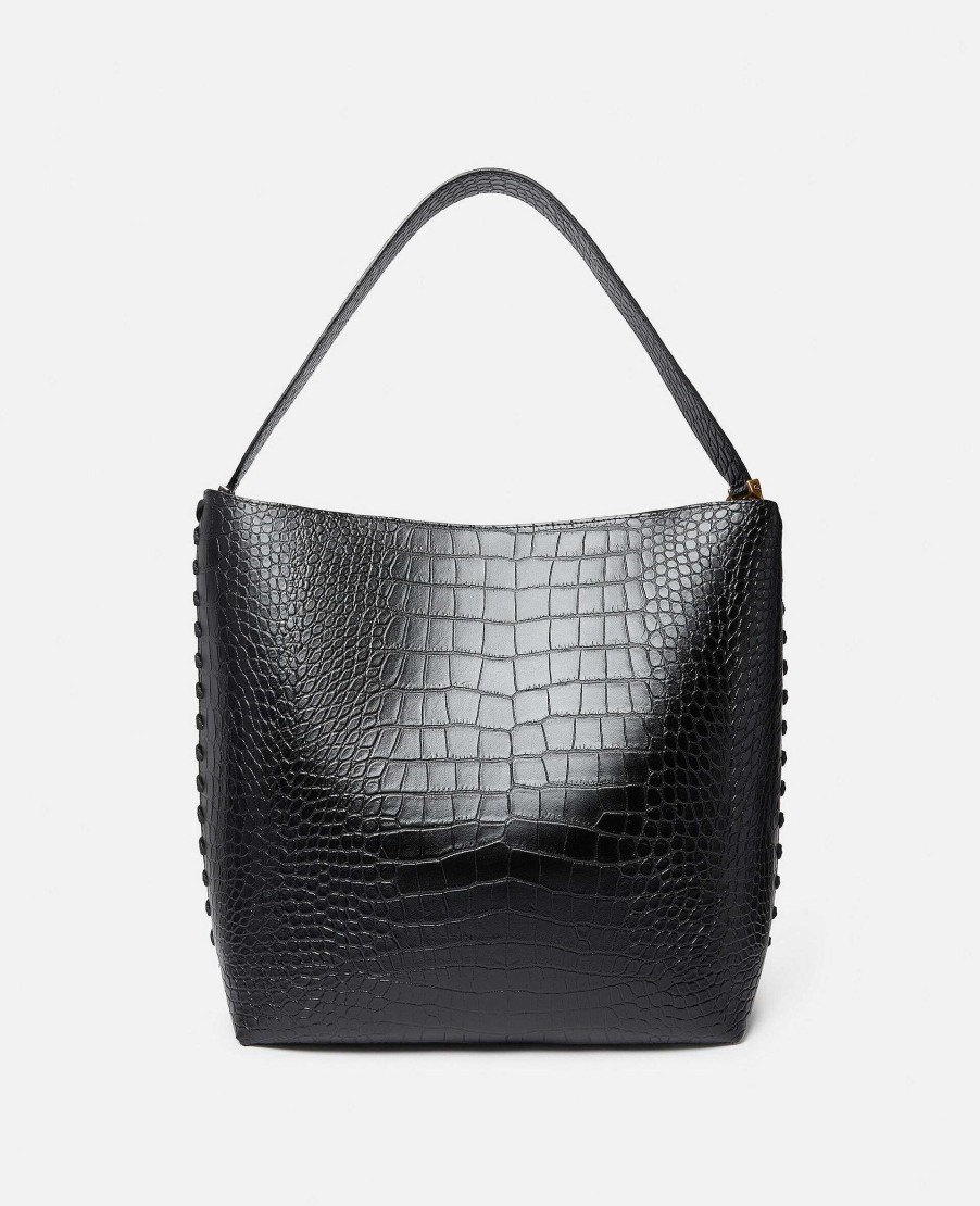 Women Stella McCartney Frayme Bag | Frayme Croc-Effect Embossed Tote Bag