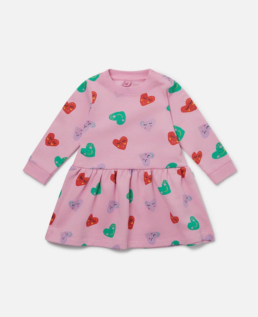 Kids Stella McCartney Baby Girls | Smiling Heart Print Skater Dress