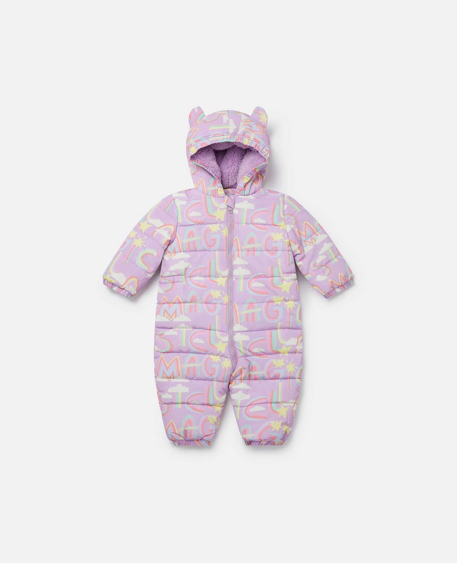 Kids Stella McCartney Baby Girls | Rainbow Magic Print Hooded Pramsuit