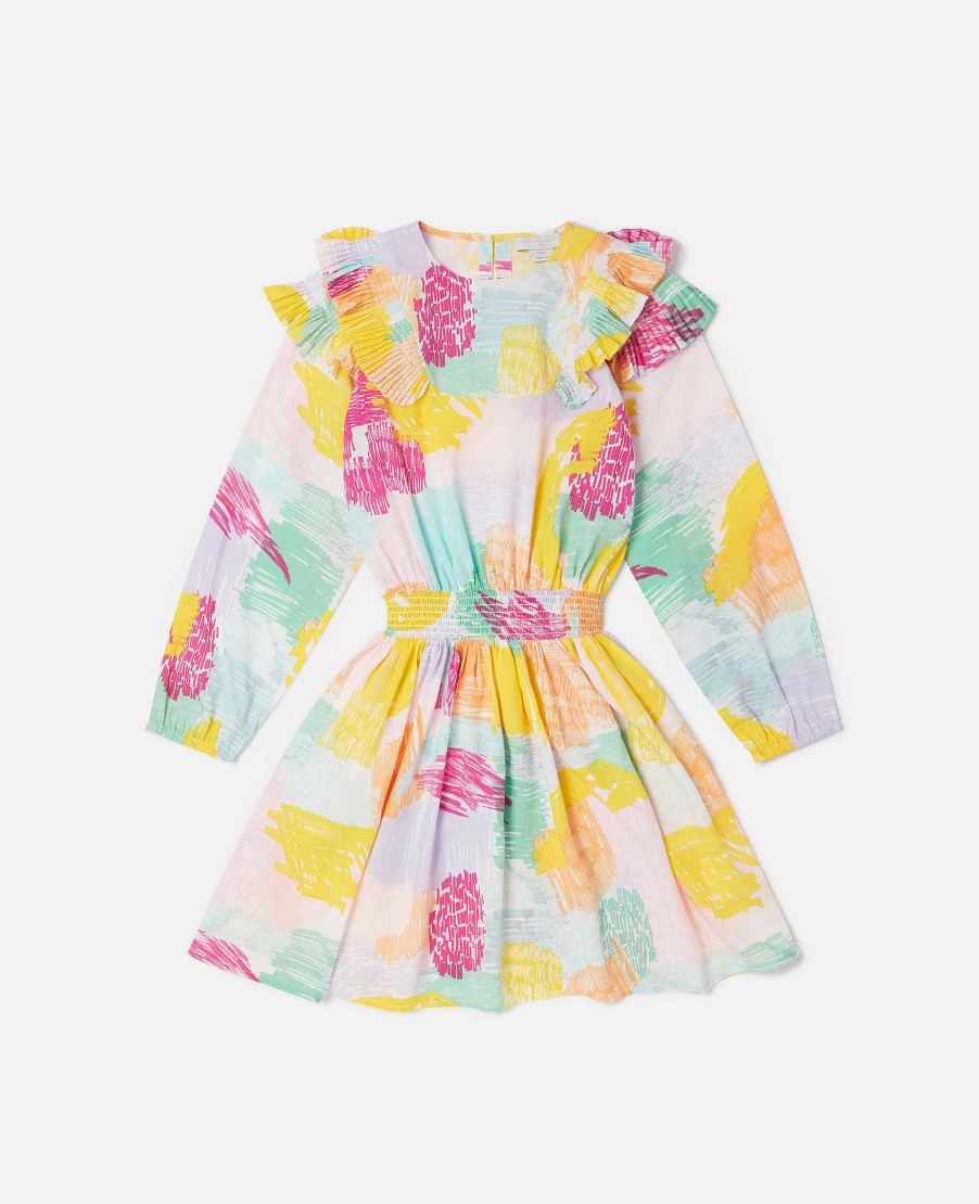 Kids Stella McCartney Dresses And All-In-Ones | Abstract Doodle Print Ruffle Skater Dress