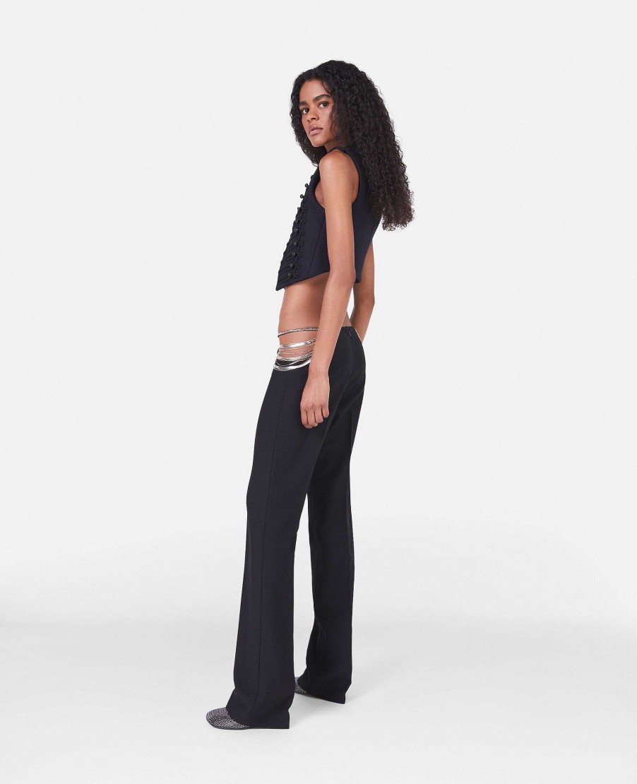 Women Stella McCartney Trousers And Shorts | Ultra Low Rise Chain Trousers