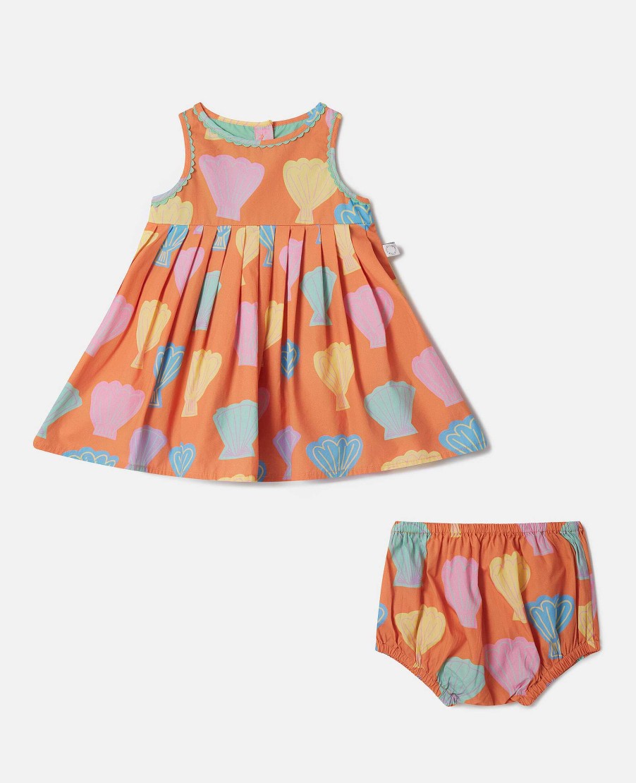 Kids Stella McCartney Baby Girls | Seashell Print Sleeveless Dress And Bloomers Set