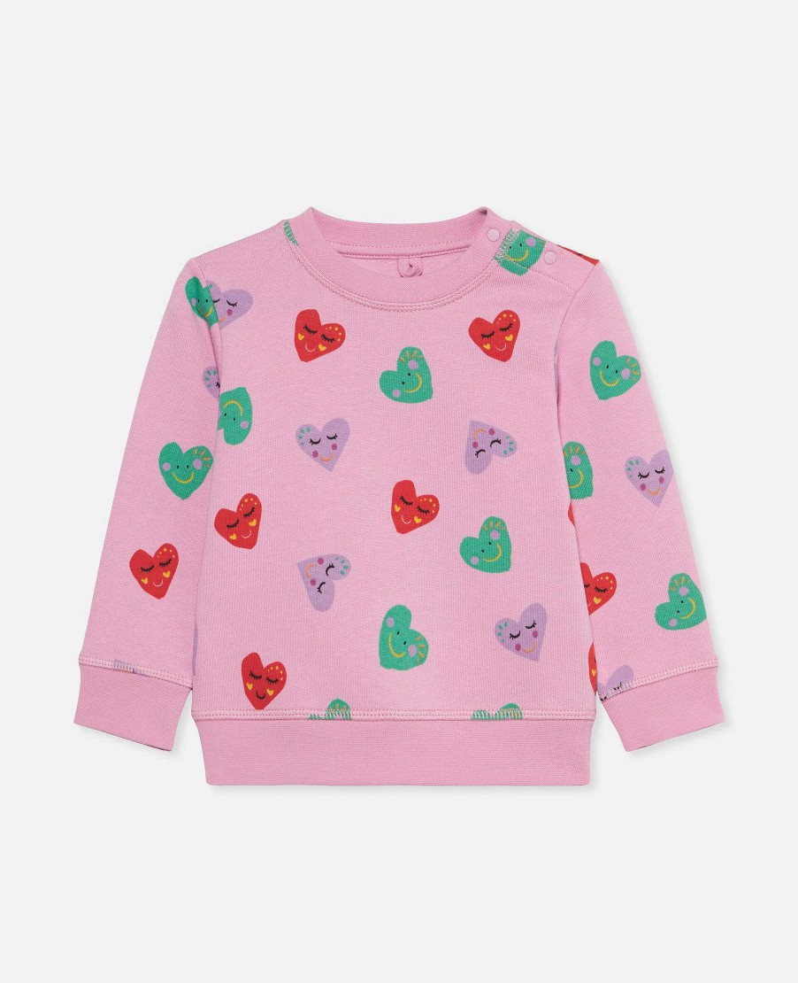 Kids Stella McCartney Baby Girls | Smiley Heart Print Jumper