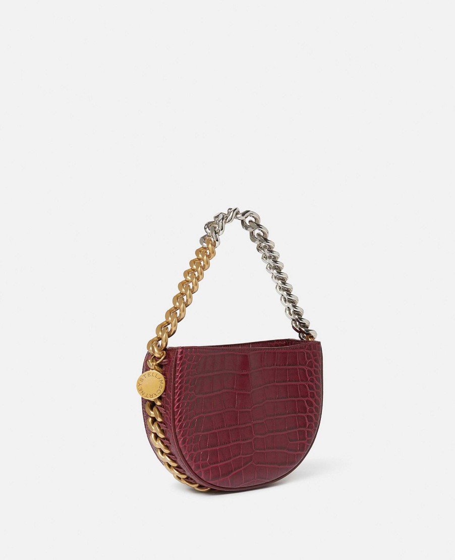 Women Stella McCartney Frayme Bag | Frayme Croc-Effect Embossed Small Shoulder Bag