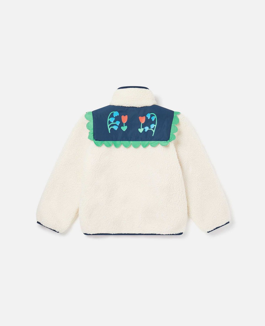 Kids Stella McCartney Jumpers And Cardigans | Folk Flower Embroidery Fleece Jacket