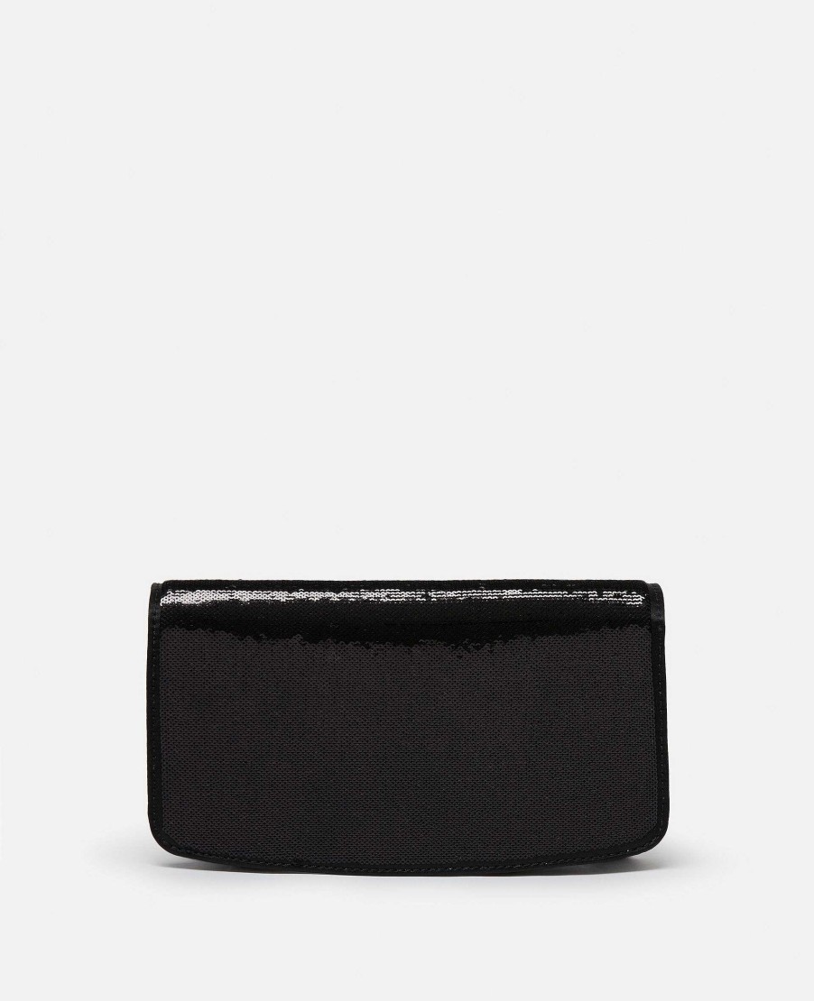 Women Stella McCartney Crossbody Bags | S-Wave Sequinned Wallet On Strap