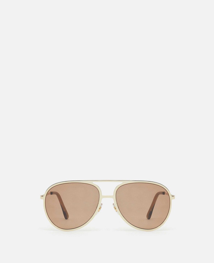 Women Stella McCartney Sunglasses | Metal Aviator Sunglasses