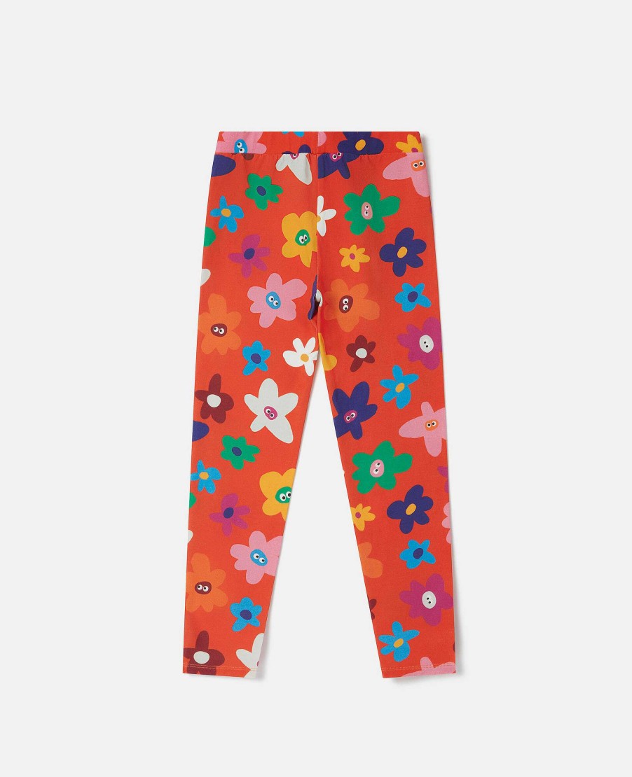 Kids Stella McCartney Trousers And Skirts | Smiling Flower Print Leggings