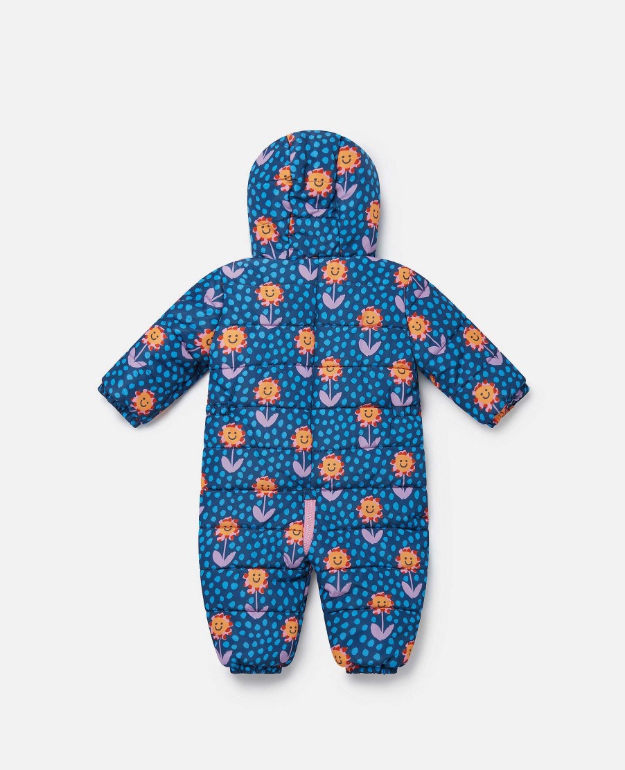 Kids Stella McCartney Baby Girls | Smiling Flower Print Pramsuit