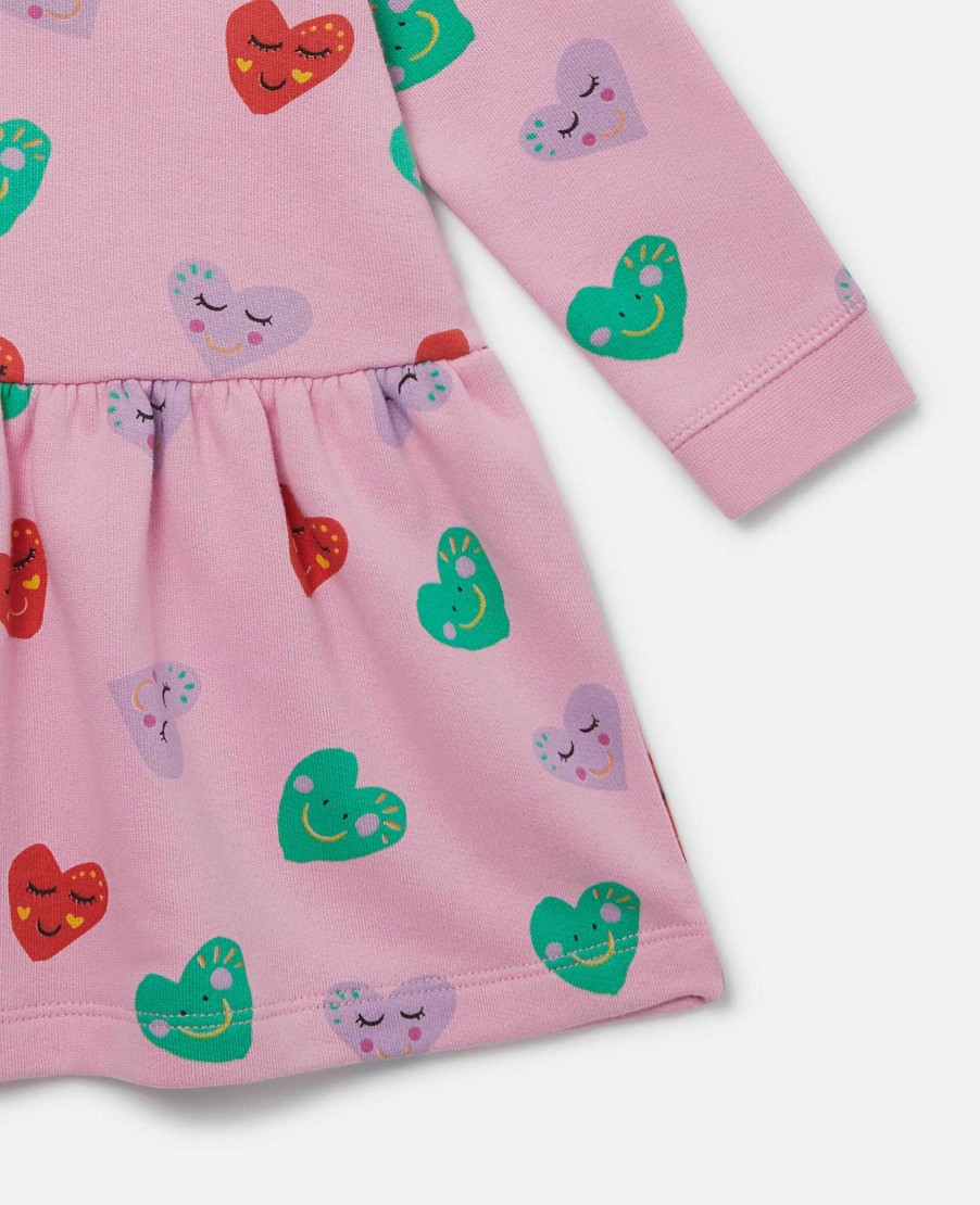 Kids Stella McCartney Baby Girls | Smiling Heart Print Skater Dress