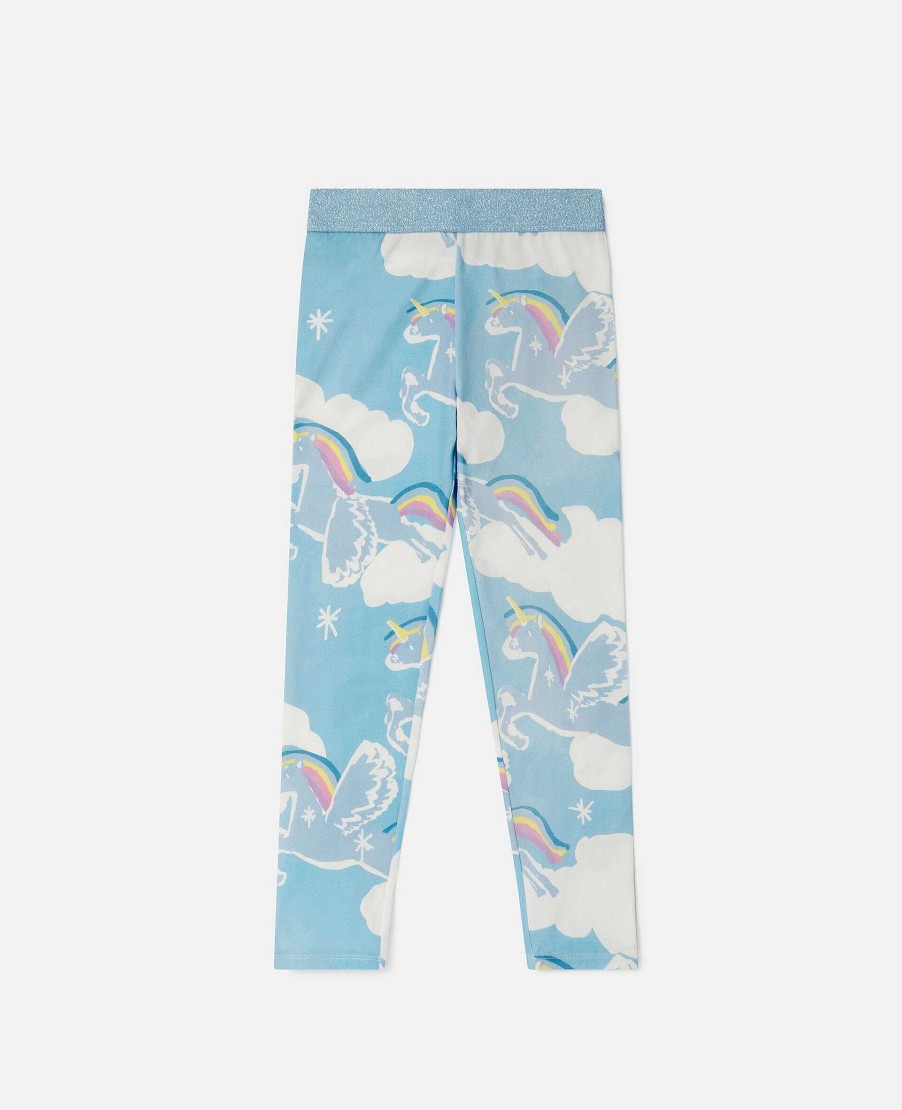 Kids Stella McCartney Trousers And Skirts | Rainbow Unicorn Cloud Leggings