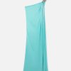 Women Stella McCartney Dresses | Falabella Crystal Chain Double Satin One-Shoulder Gown