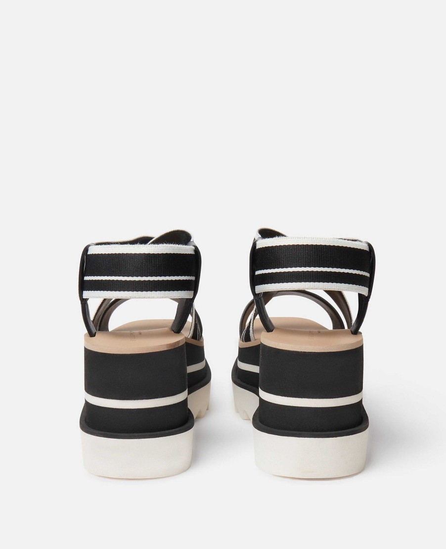 Women Stella McCartney Wedges | Sneak-Elyse Striped Platform Sandals