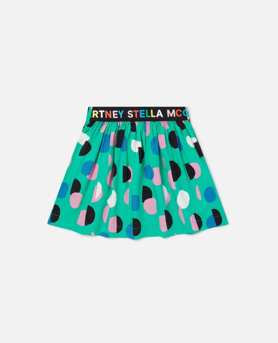 Kids Stella McCartney Trousers And Skirts | Logo Tape Dot Print Skater Skirt