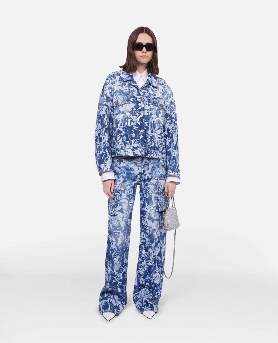 Women Stella McCartney Denim | Animal Forest Print Denim Jacket