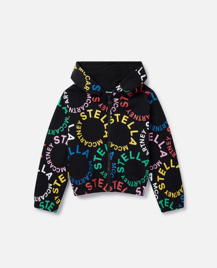 Kids Stella McCartney Jumpers And Cardigans | Circular Logo Cropped Hoodie