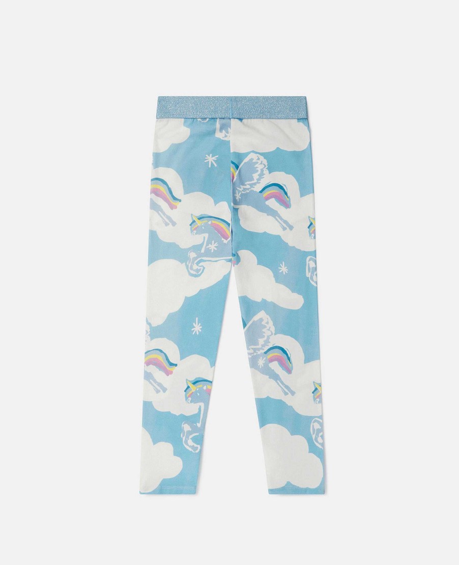 Kids Stella McCartney Trousers And Skirts | Rainbow Unicorn Cloud Leggings