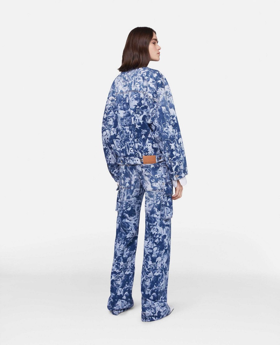 Women Stella McCartney Denim | Animal Forest Print Denim Jacket