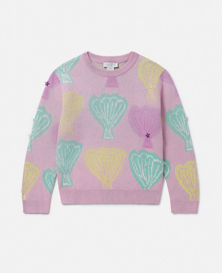 Kids Stella McCartney Jumpers And Cardigans | Seashell Jacquard Knit Jumper