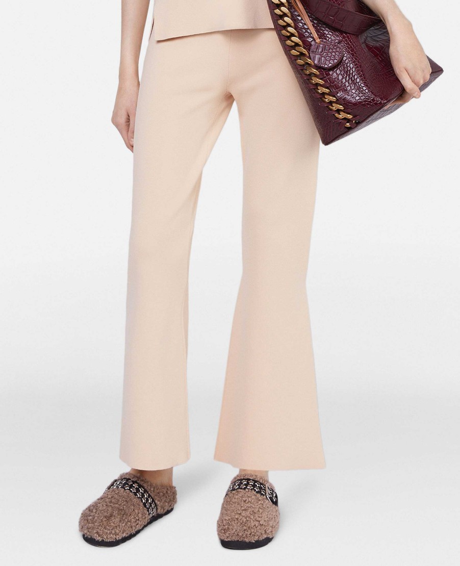 Women Stella McCartney Trousers And Shorts | Compact Knit Cropped Flared Trousers