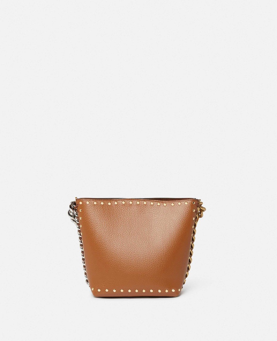 Women Stella McCartney Crossbody Bags | Frayme Studded Grainy Alter Mat Bucket Bag