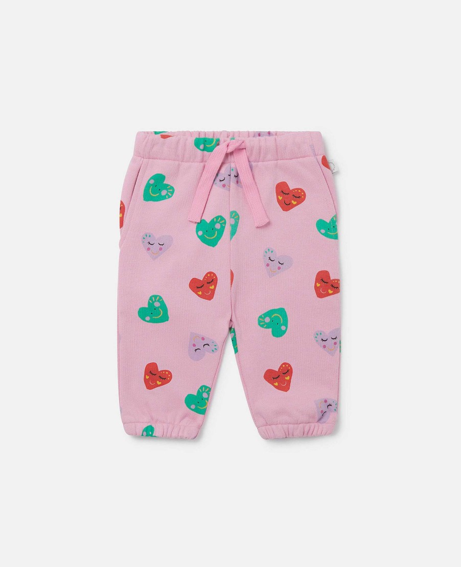 Kids Stella McCartney Baby Girls | Smiling Heart Print Joggers