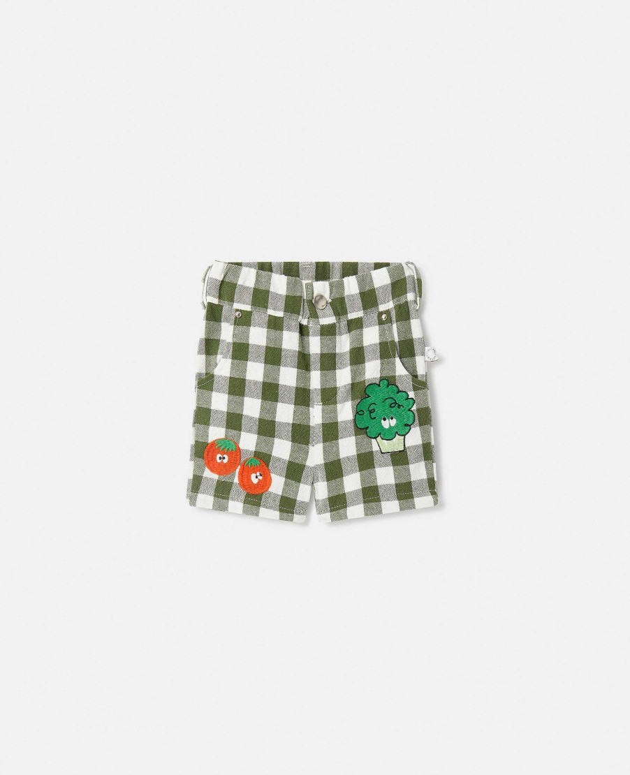 Kids Stella McCartney Trousers And Shorts | Veggie Embroidery Gingham Shirt