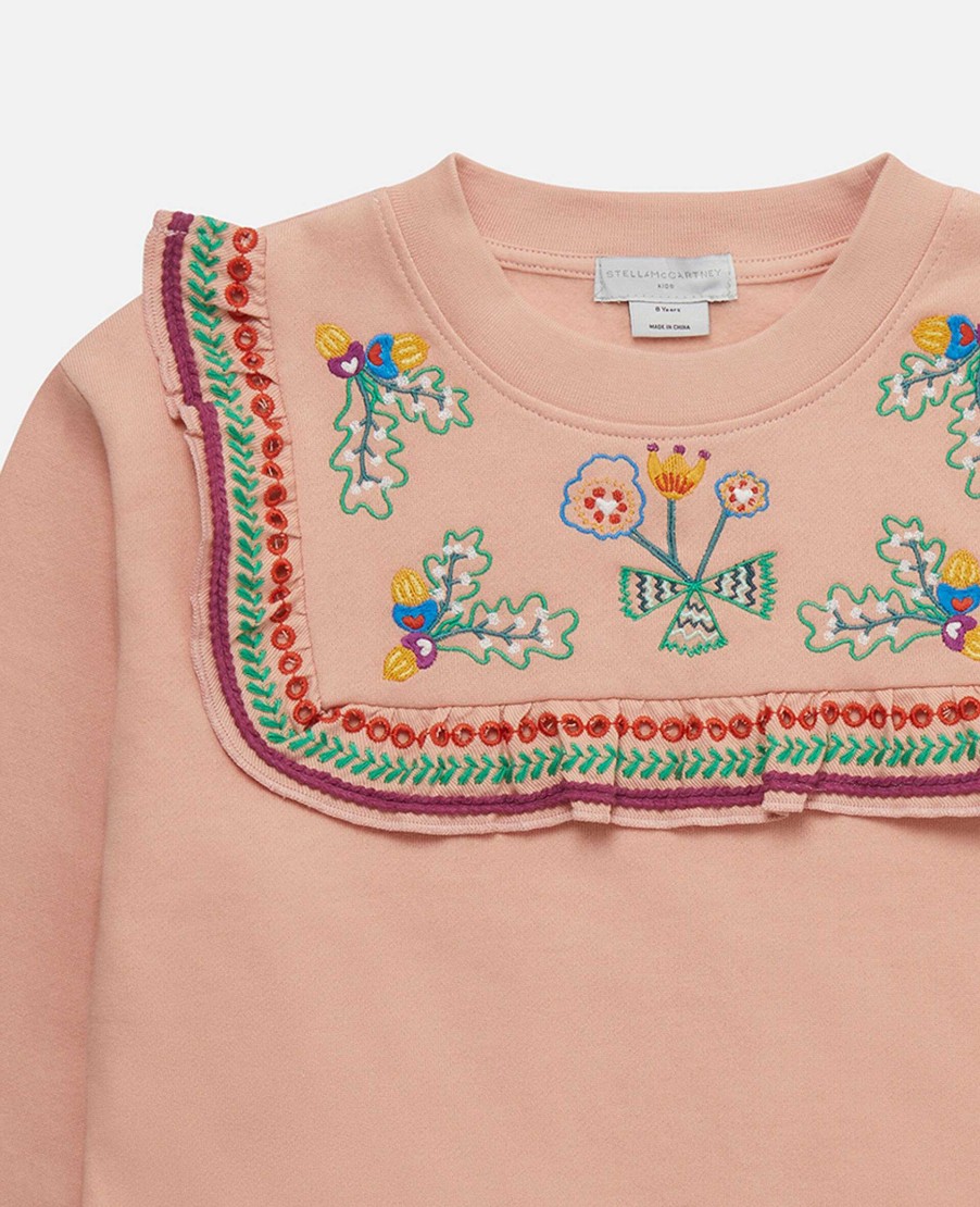 Kids Stella McCartney Jumpers And Cardigans | Acorn Embroidery Collared Sweatshirt