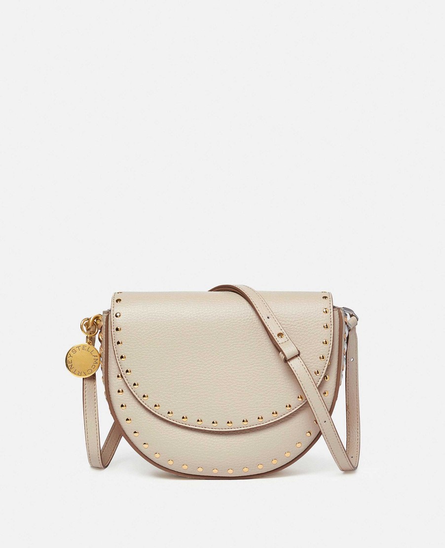 Women Stella McCartney Frayme Bag | Frayme Studded Grainy Alter Mat Medium Flap Shoulder Bag