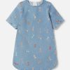 Kids Stella McCartney Dresses And All-In-Ones | Striped Bow Embroidery Denim Dress