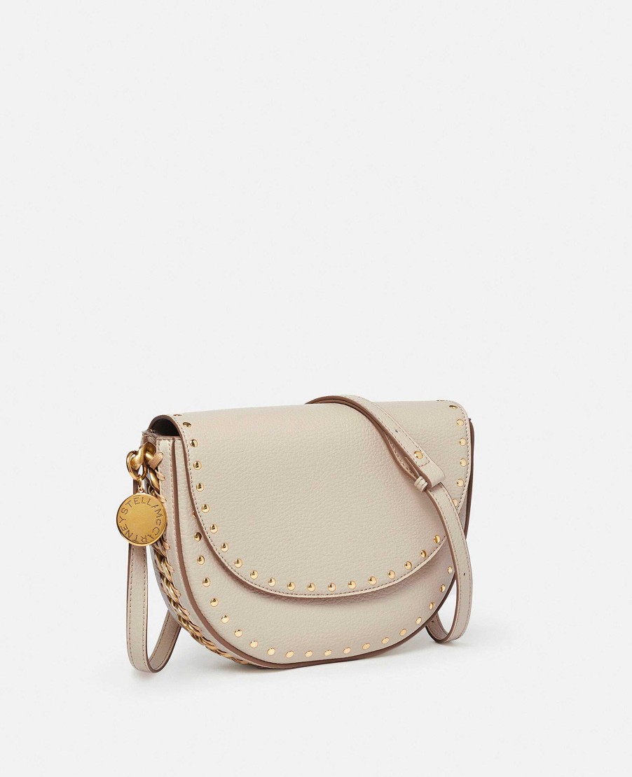 Women Stella McCartney Frayme Bag | Frayme Studded Grainy Alter Mat Medium Flap Shoulder Bag