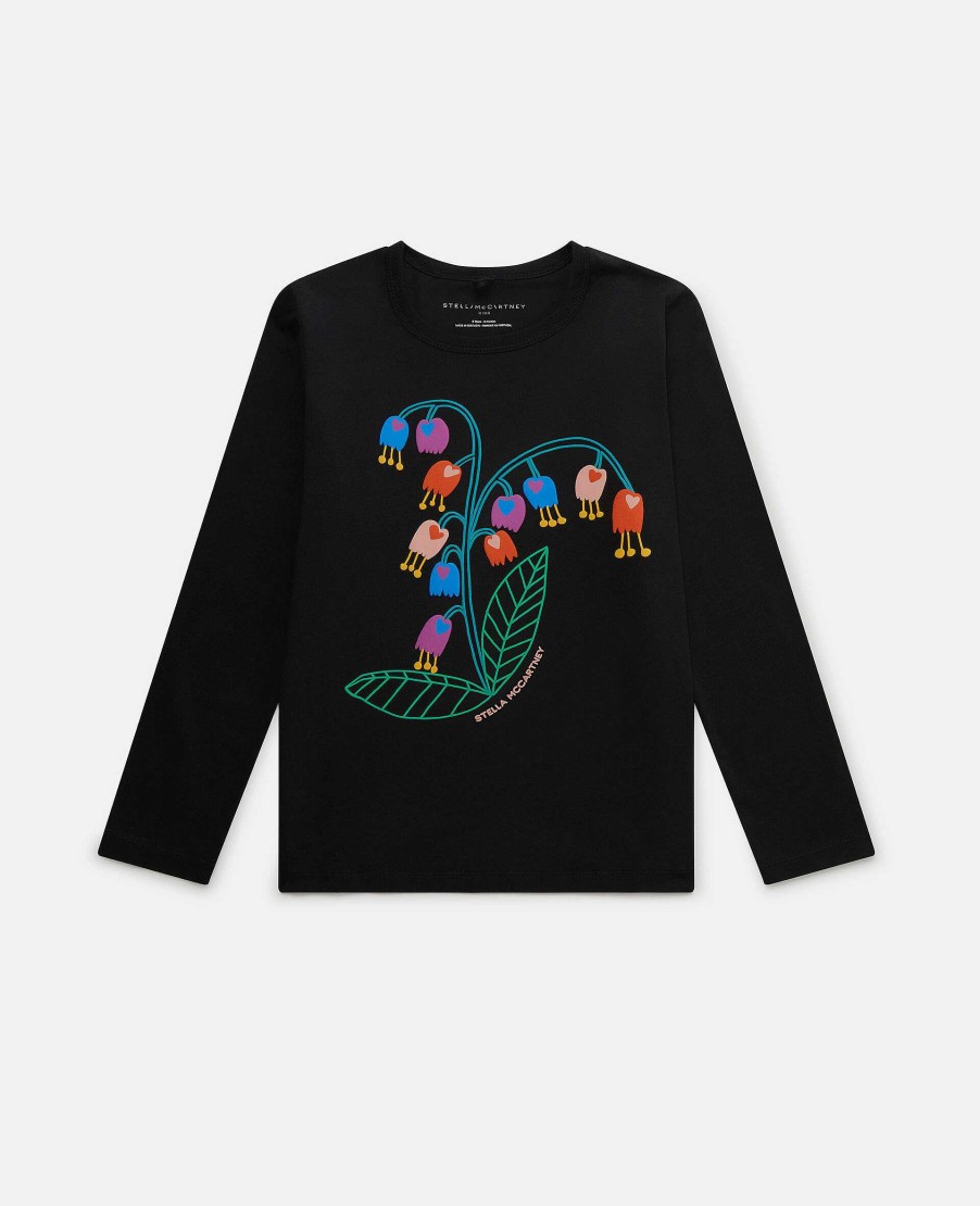 Kids Stella McCartney Jumpers And Cardigans | Flower Embroidery Long Sleeve T-Shirt