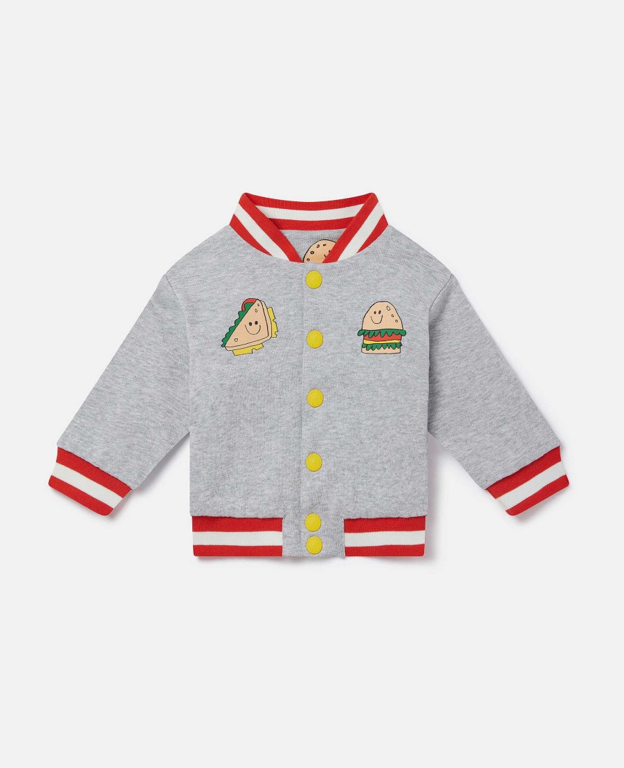 Kids Stella McCartney Baby Boys | Silly Sandwich Print Reversible Bomber Jacket