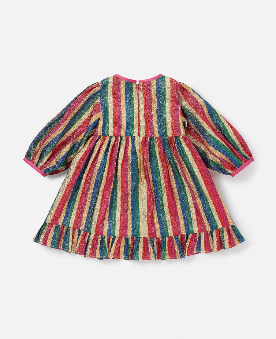 Kids Stella McCartney Baby Girls | Glitter Rainbow Stripe Dress