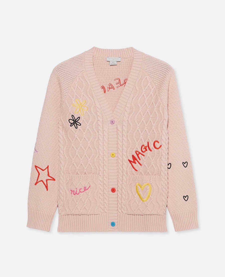 Kids Stella McCartney Jumpers And Cardigans | Doodle Embroidery Cardigan