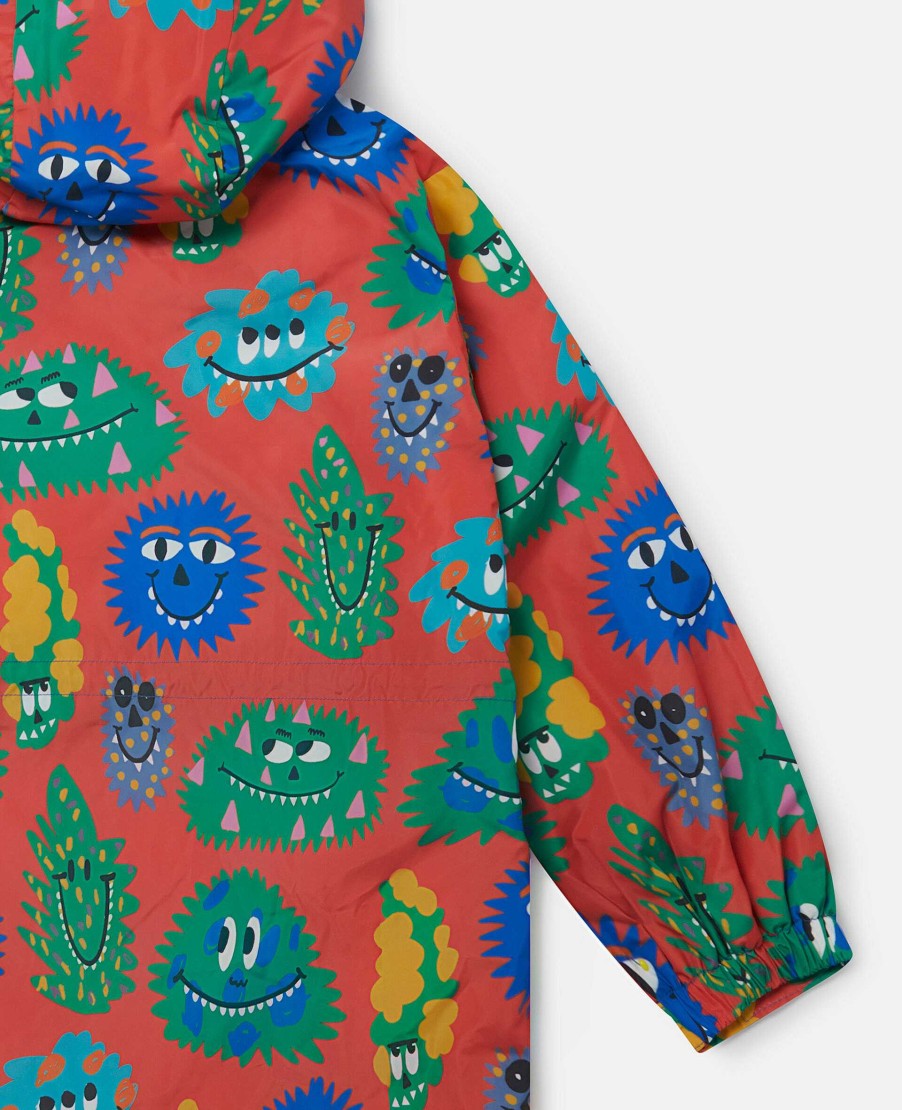 Kids Stella McCartney Outerwear | Monster Face Print Hooded Raincoat