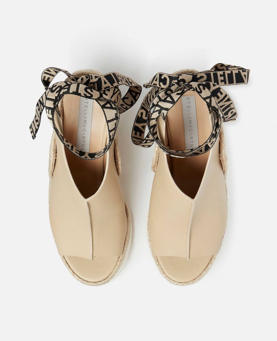 Women Stella McCartney Wedges | Gaia Alter Mat Peeptoe Wedge Espadrilles