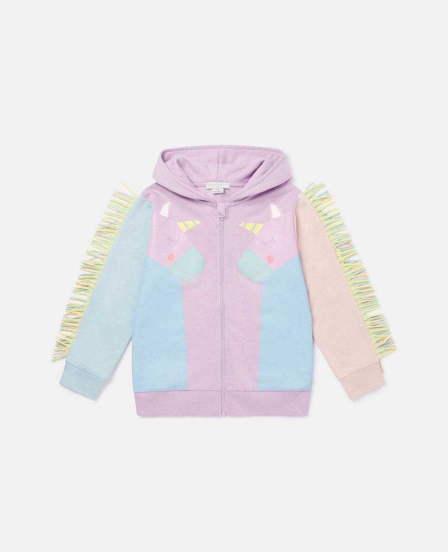 Kids Stella McCartney Jumpers And Cardigans | Rainbow Unicorn Zip Hoodie